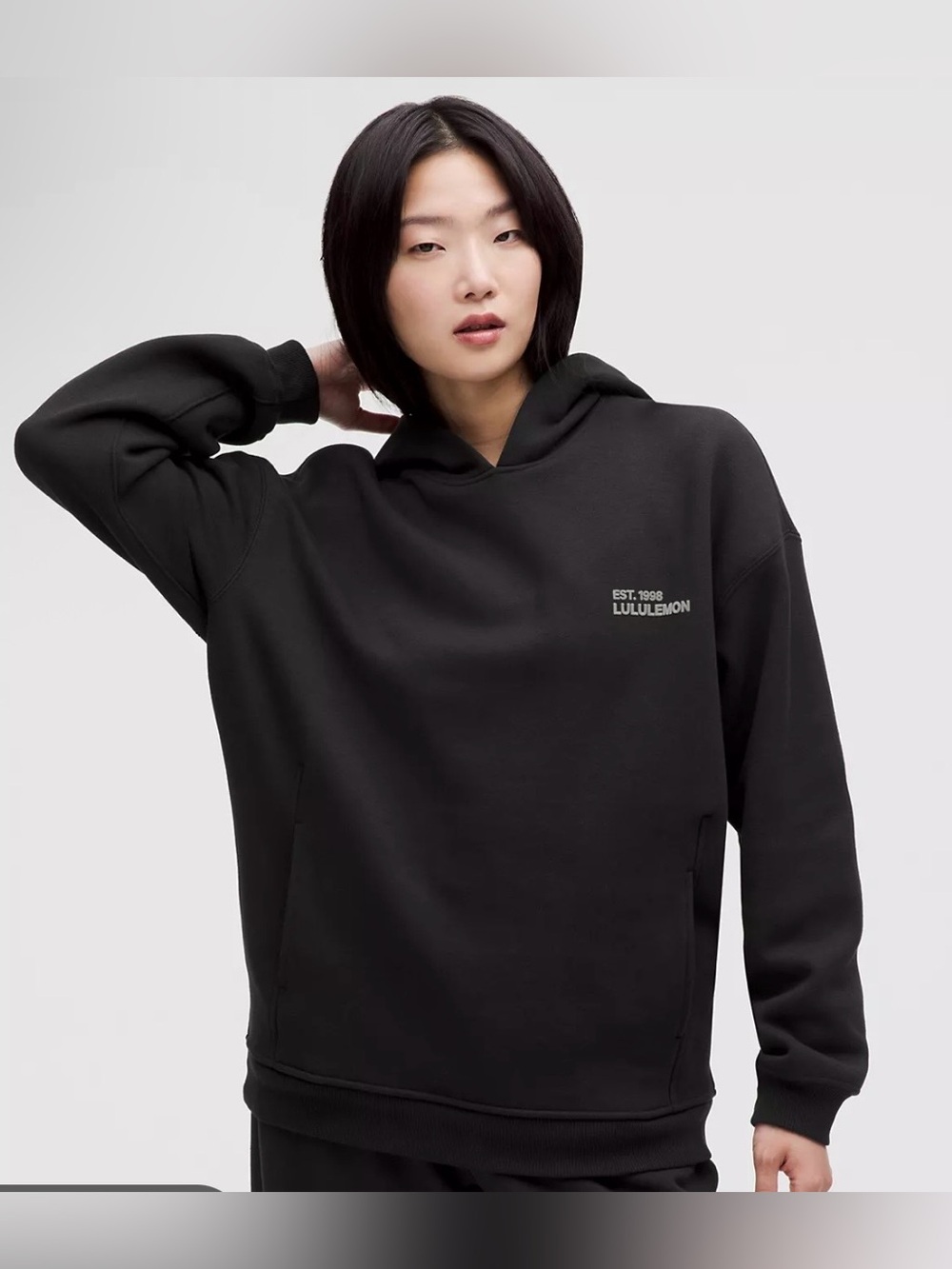 Lululemon Black Heavyweight Fleece Oversized Hoodie Sweatshirt Size Large